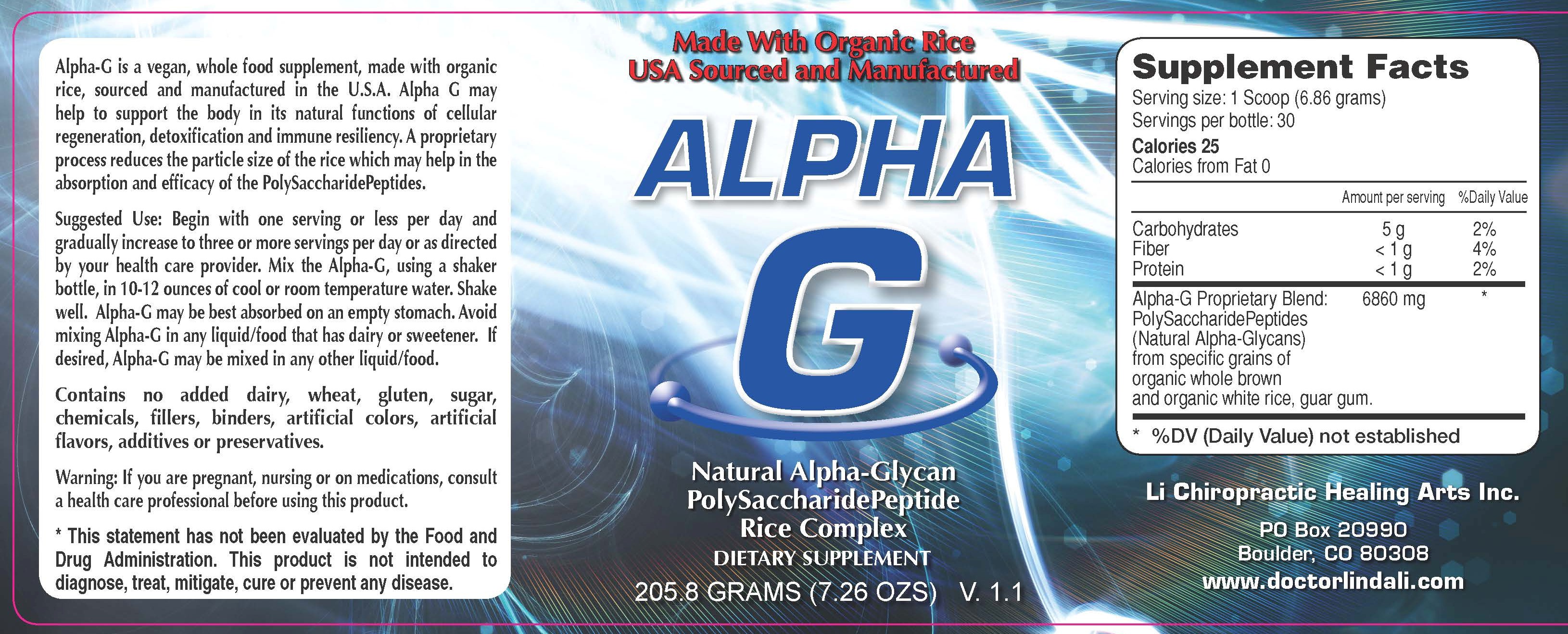 ALPHA-G label_Supplement Facts